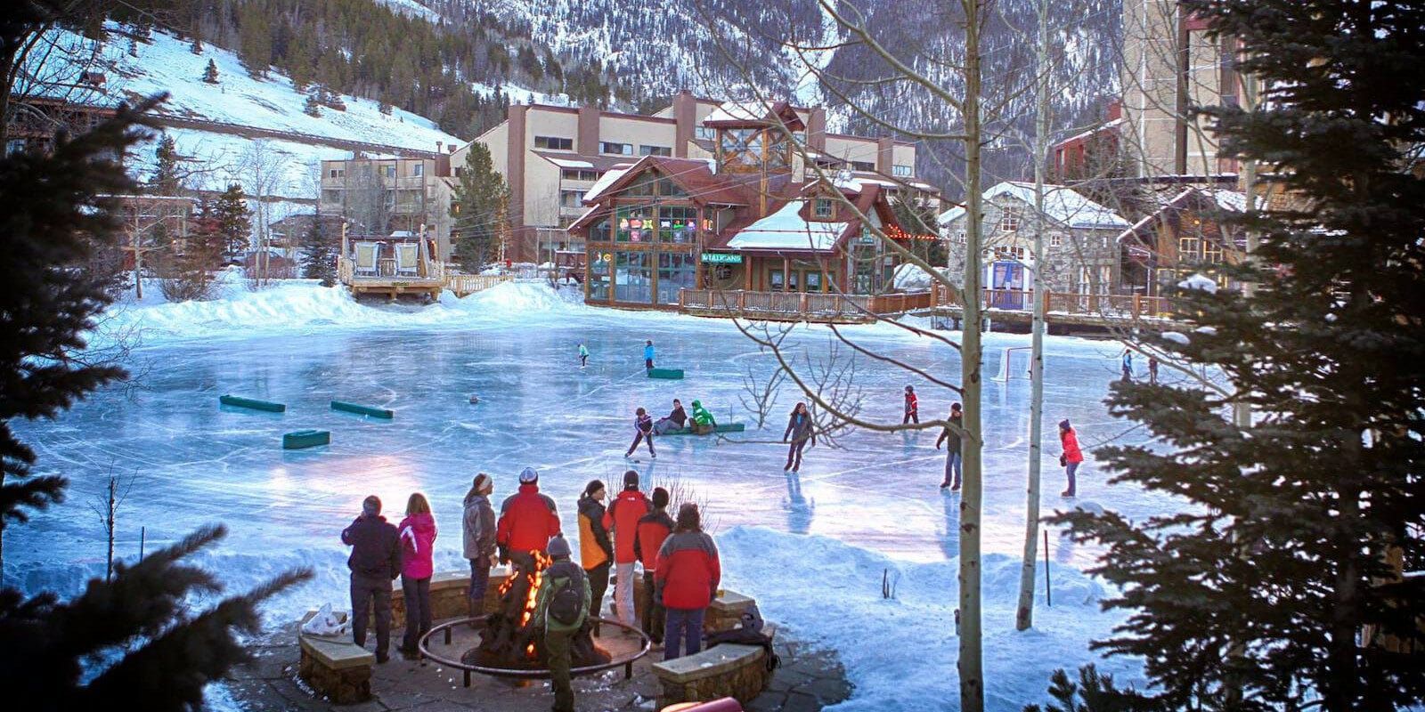 Image of Copper Mountain's ice skating rink in Colorado