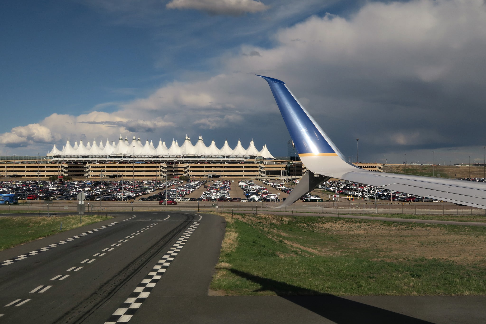 The sharp pinnacles of Denver International Airport are meant to resemble snow-capped mountains.