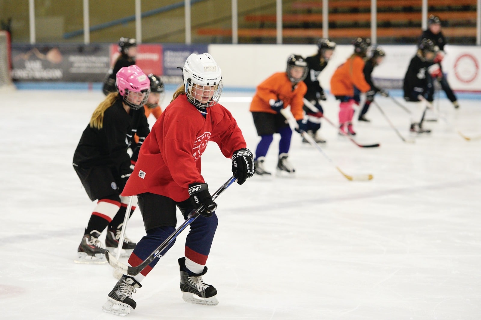 Image of youth hockey at Dobson Ice Area in Vail, Colorado