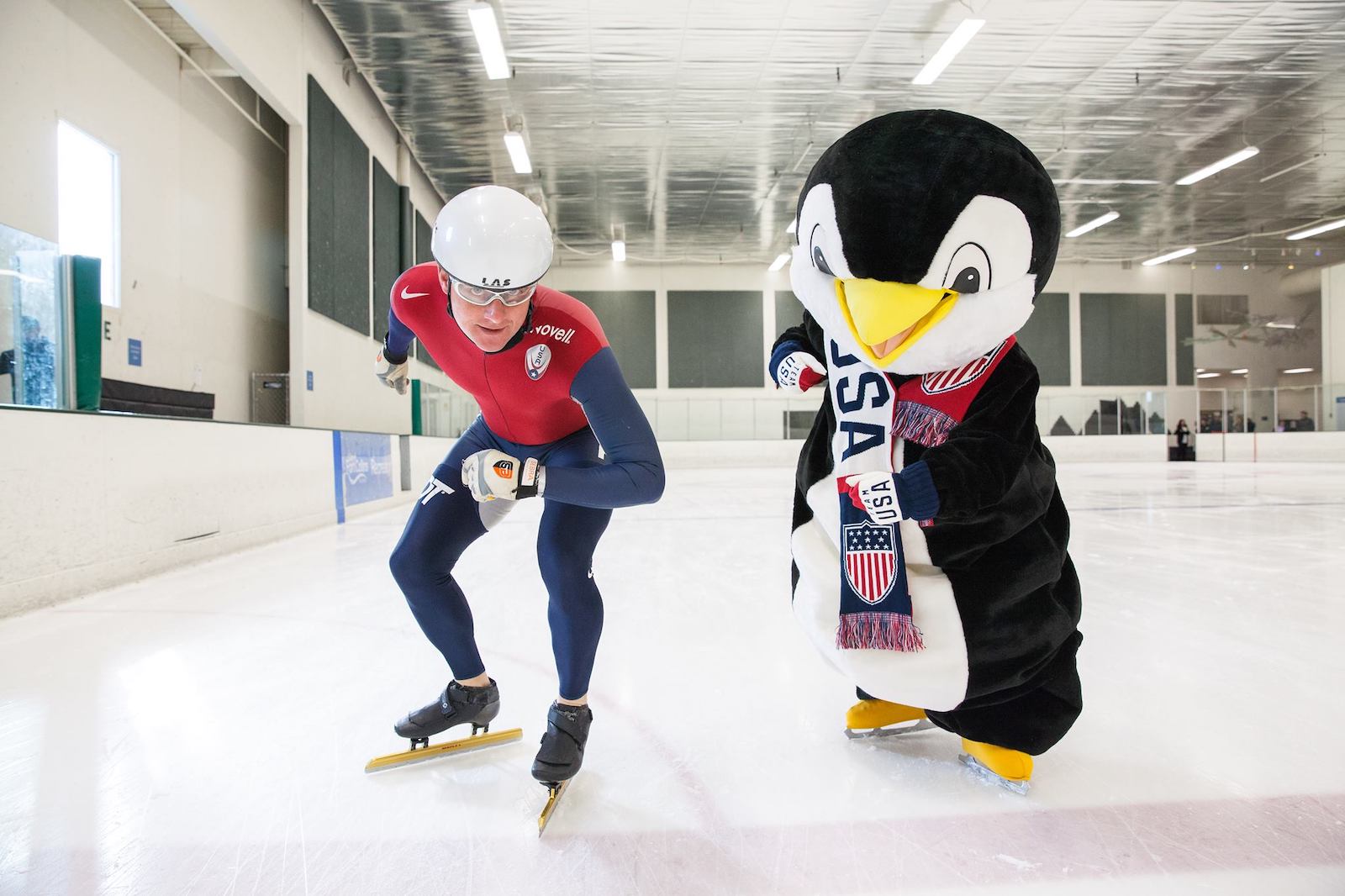 Image of a team USA winter athlete at Edora Pool Ice Center in Fort Collins Colorado