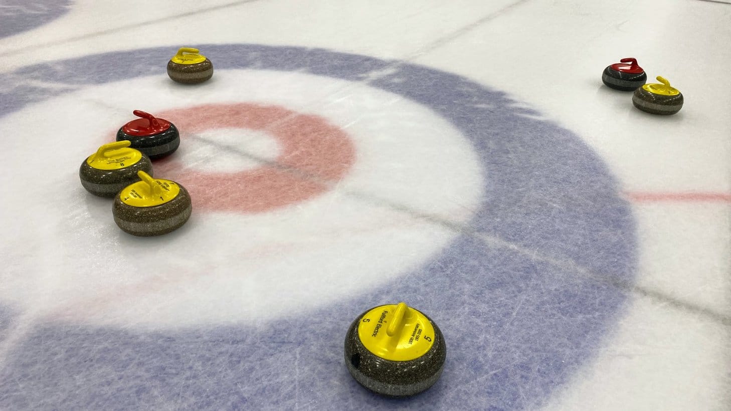 Image of curling stones at Howelsen Ice Complex in Steamboat Springs, Colorado