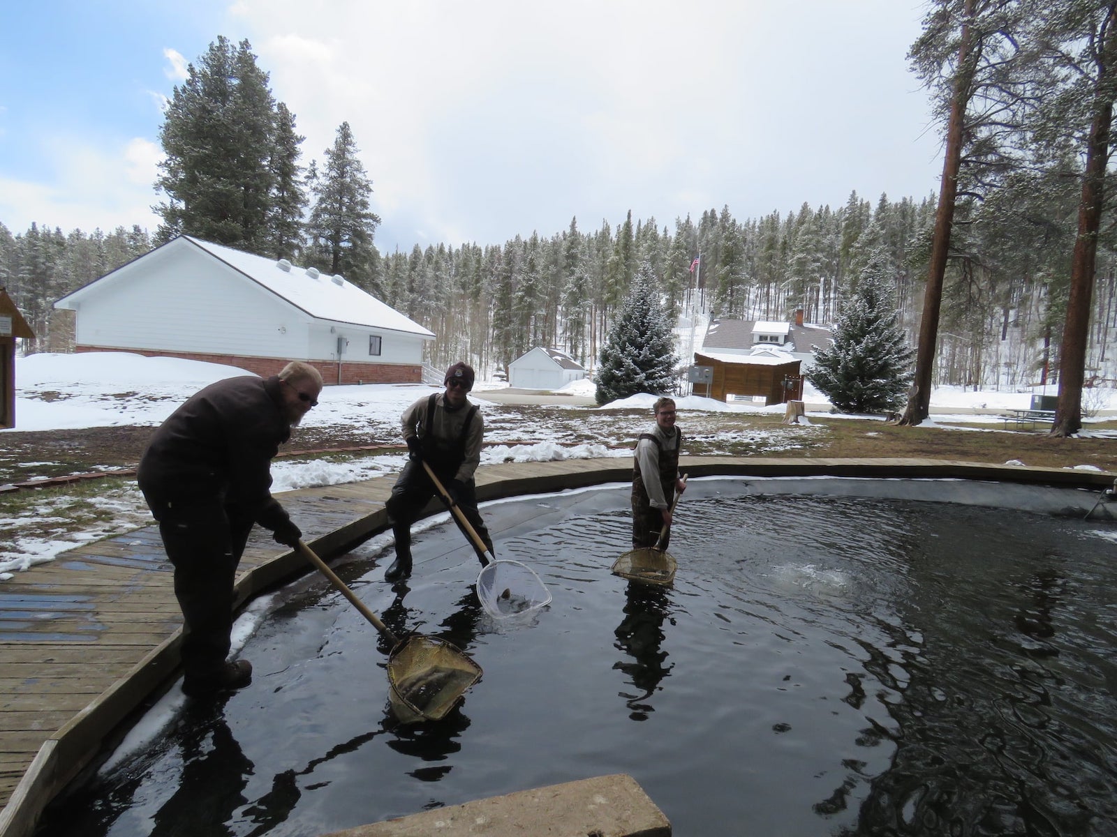 Image of people working at the Leadville National Fish Hatchery in Colorado