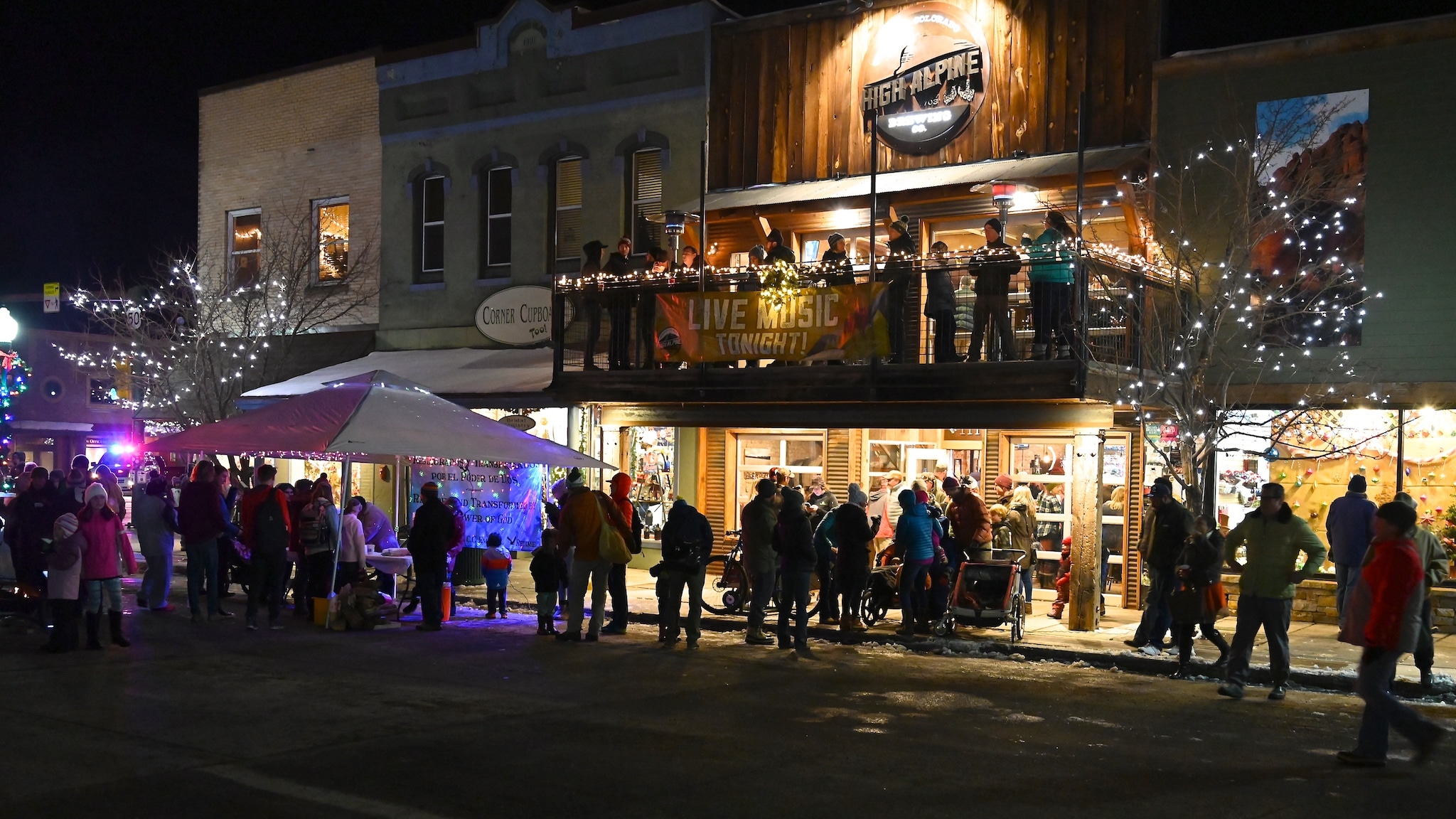 A packed main street in Gunnison for the night of lights festival.