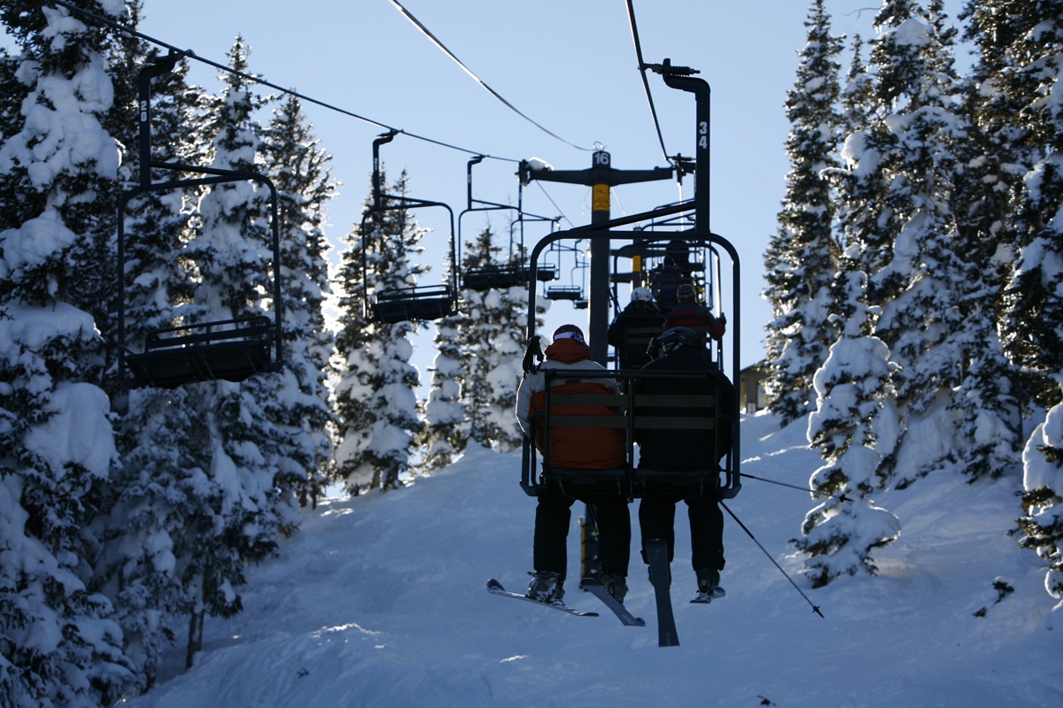 Monarch Mountain Chair Lift on Powder Day Colorado