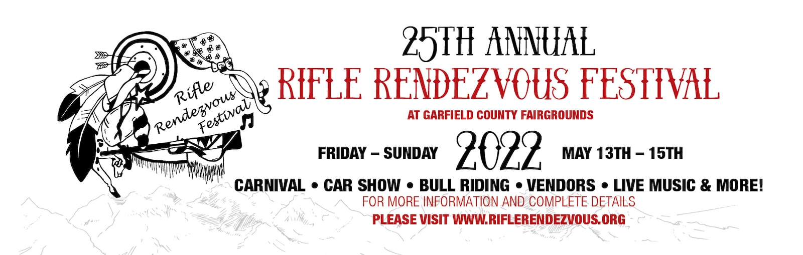 Image of the 25th Annual Rifle Rendezvous Festival flyer