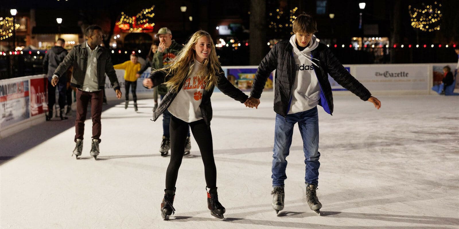 Image of people on the rink at Skate in the Park at Acacia Park in Colorado Springs