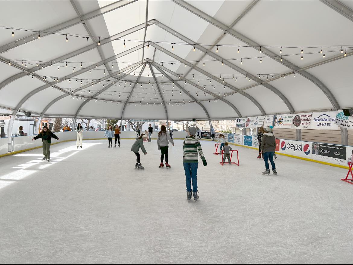 Image of people skating at The Rink at the Rock in Castle Rock, Colorado