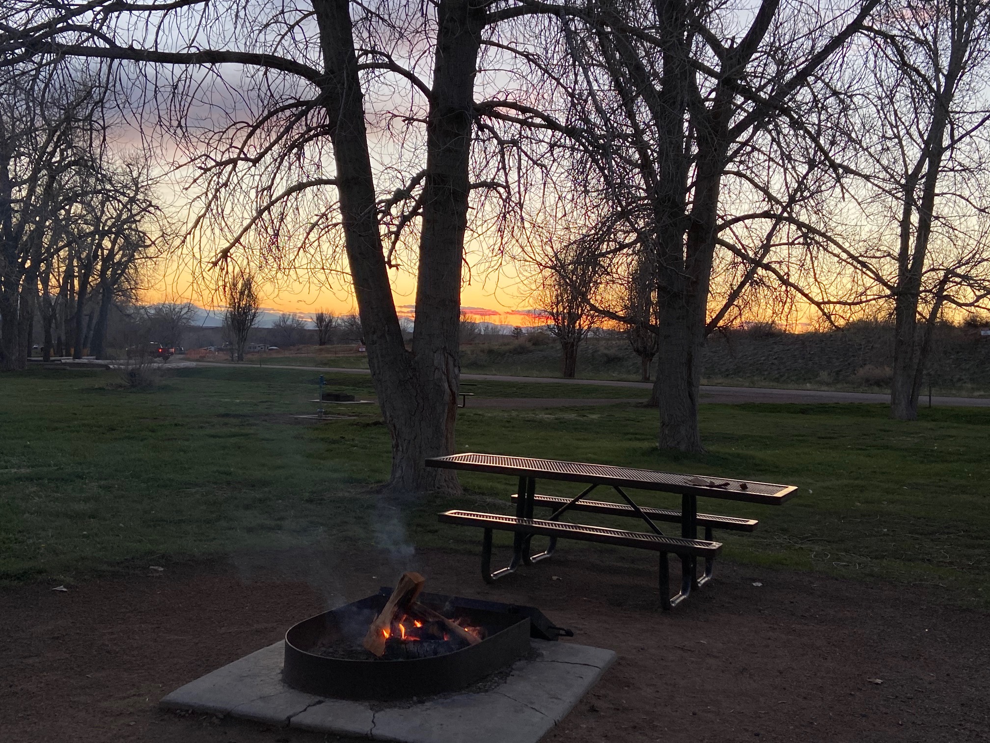 Cherry Creek State Park Campfire and Sunset