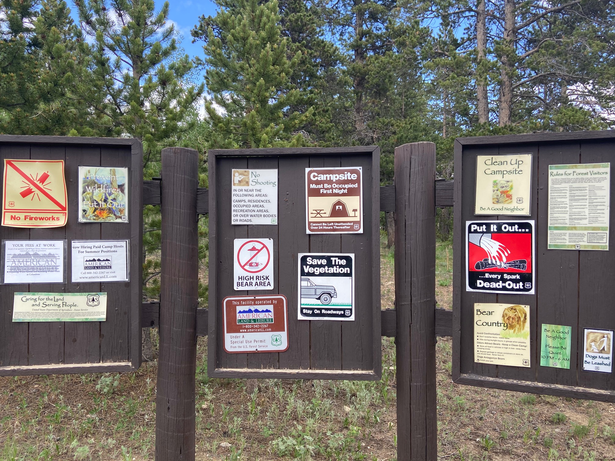 Colorado USFS Fire Safety Signs