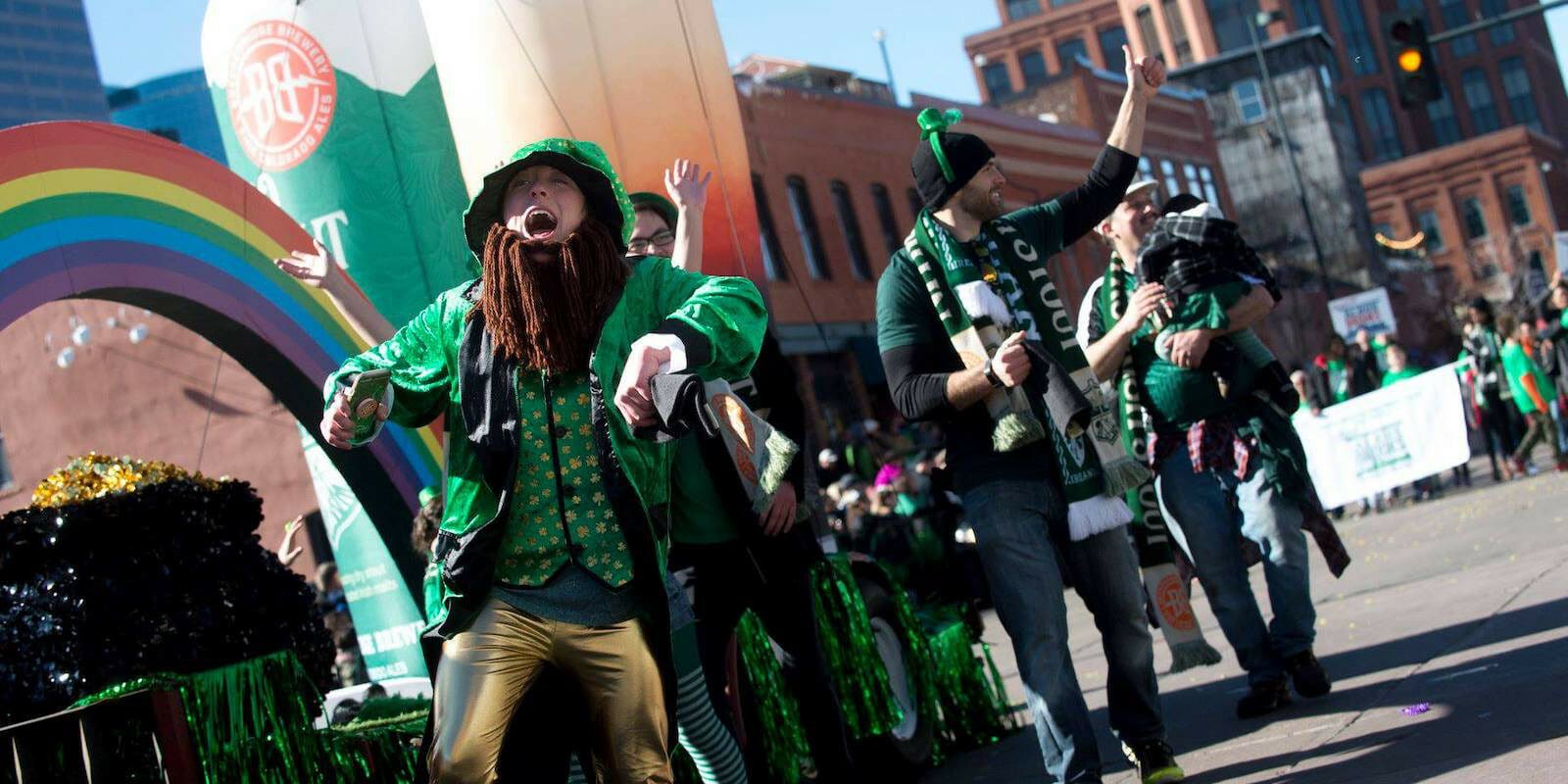 Image of people at the Denver St. Patrick's Day Parade in Colorado