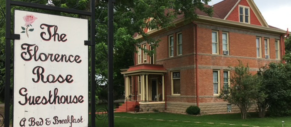 Sign for Florence Rose Bed and Breakfast