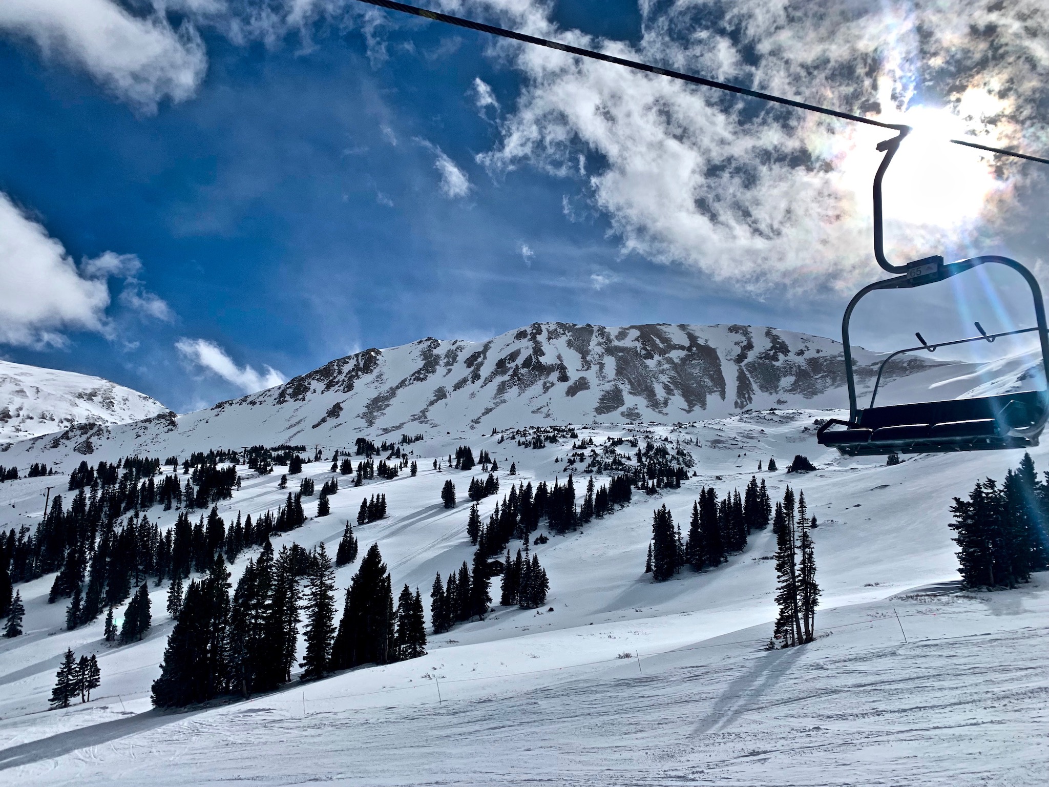 Clear, cold day at Loveland Ski Resort in late December.