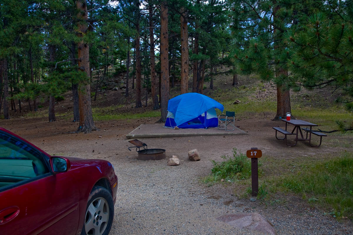 An established campground in Colorado.