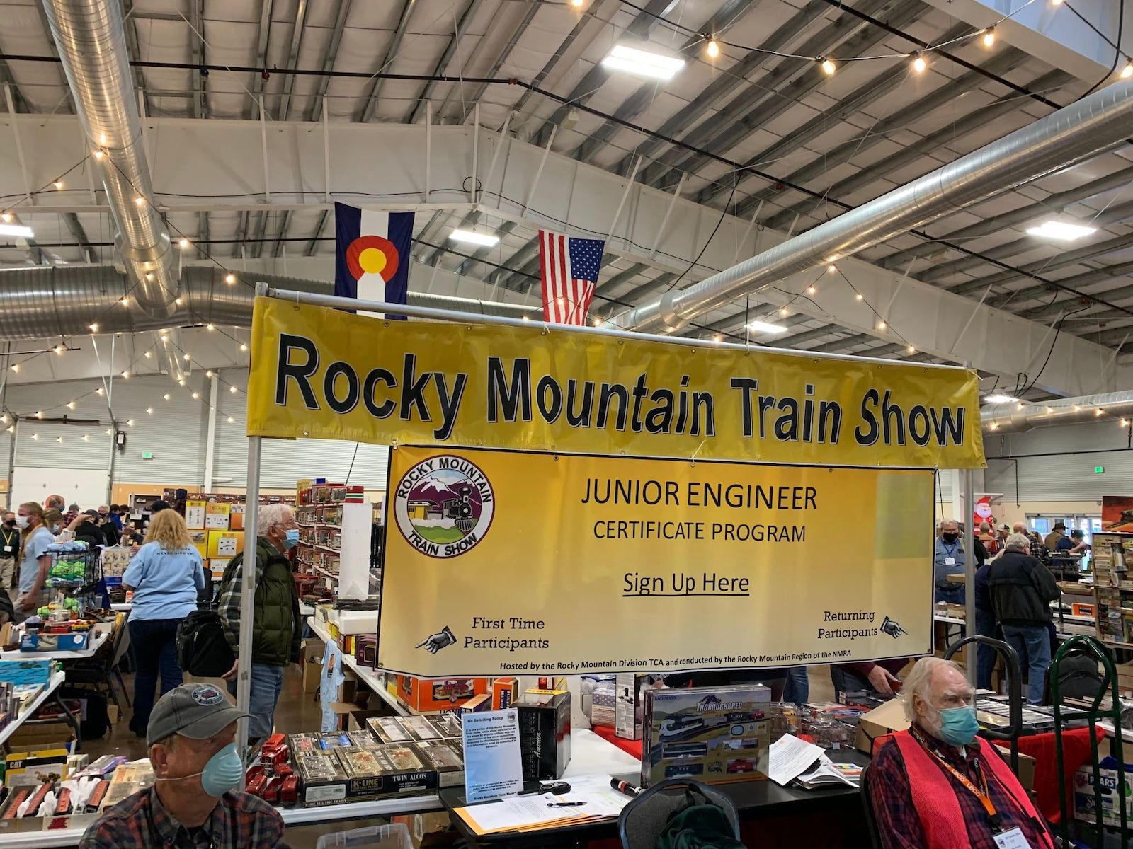 Image of the Rocky Mountain Train Show banner and junior engineers certificate program