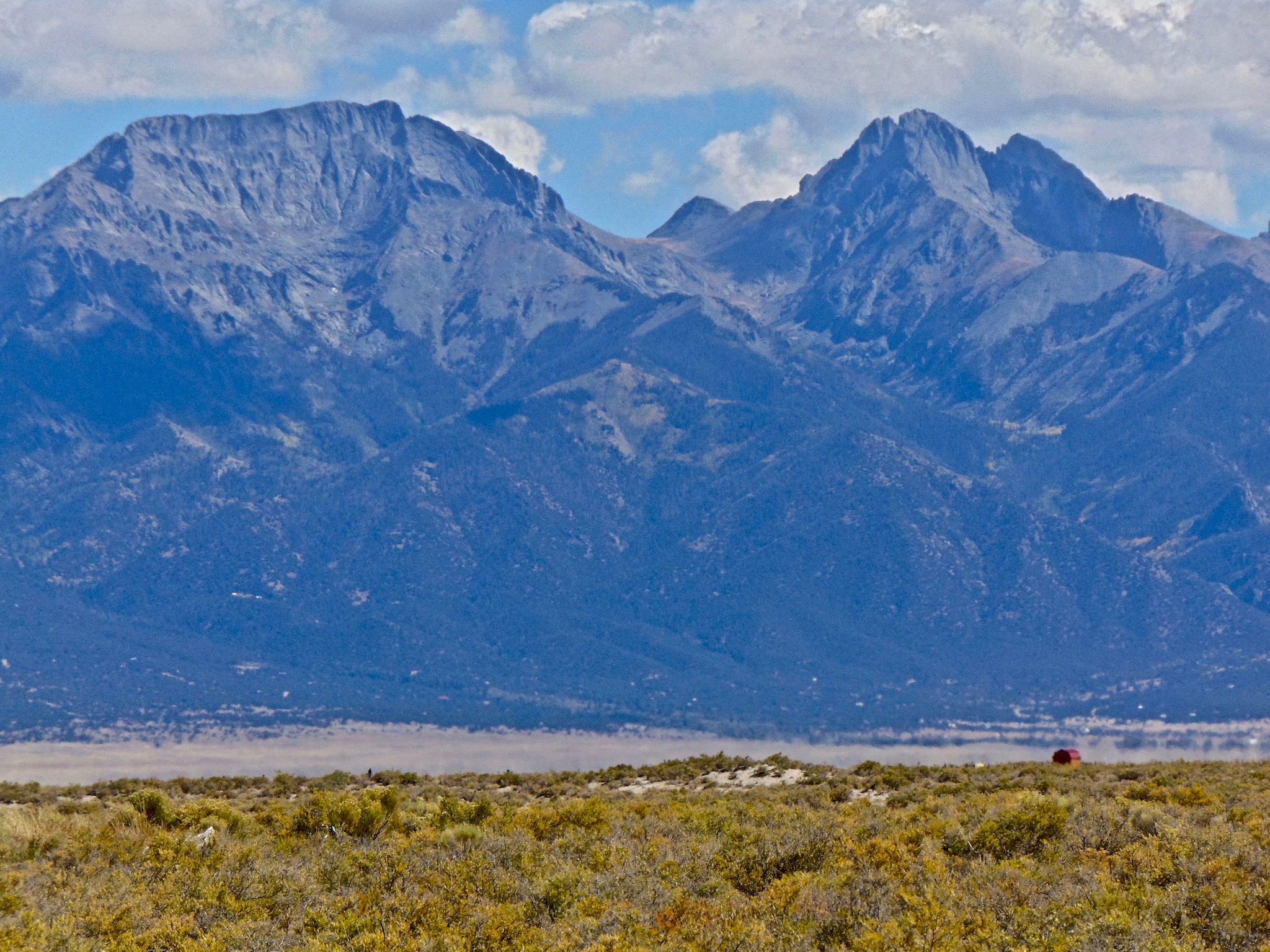 The prominent and rugged Sangre de cristo mountains in southern Colorado.