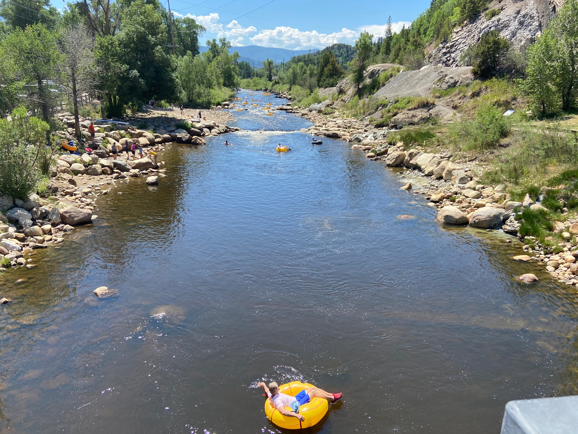 Tuber on Yampa River in Steamboat Springs