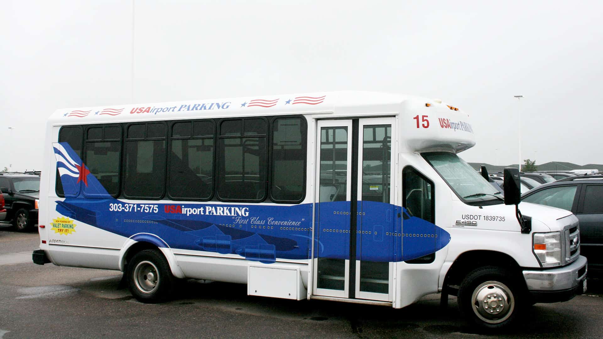 American themed parking shuttle