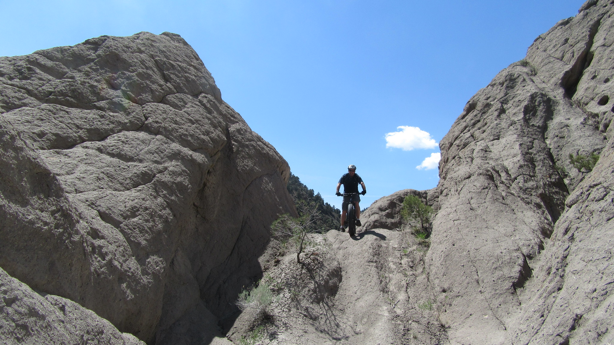 Biker on trail