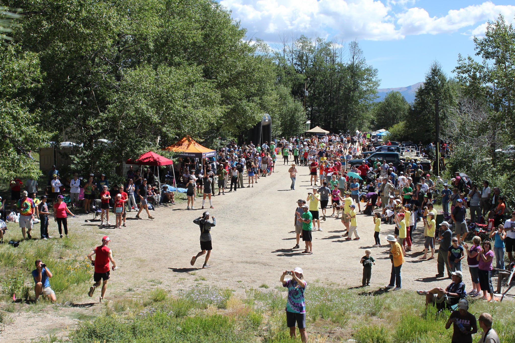 Marathon race runners in a big group