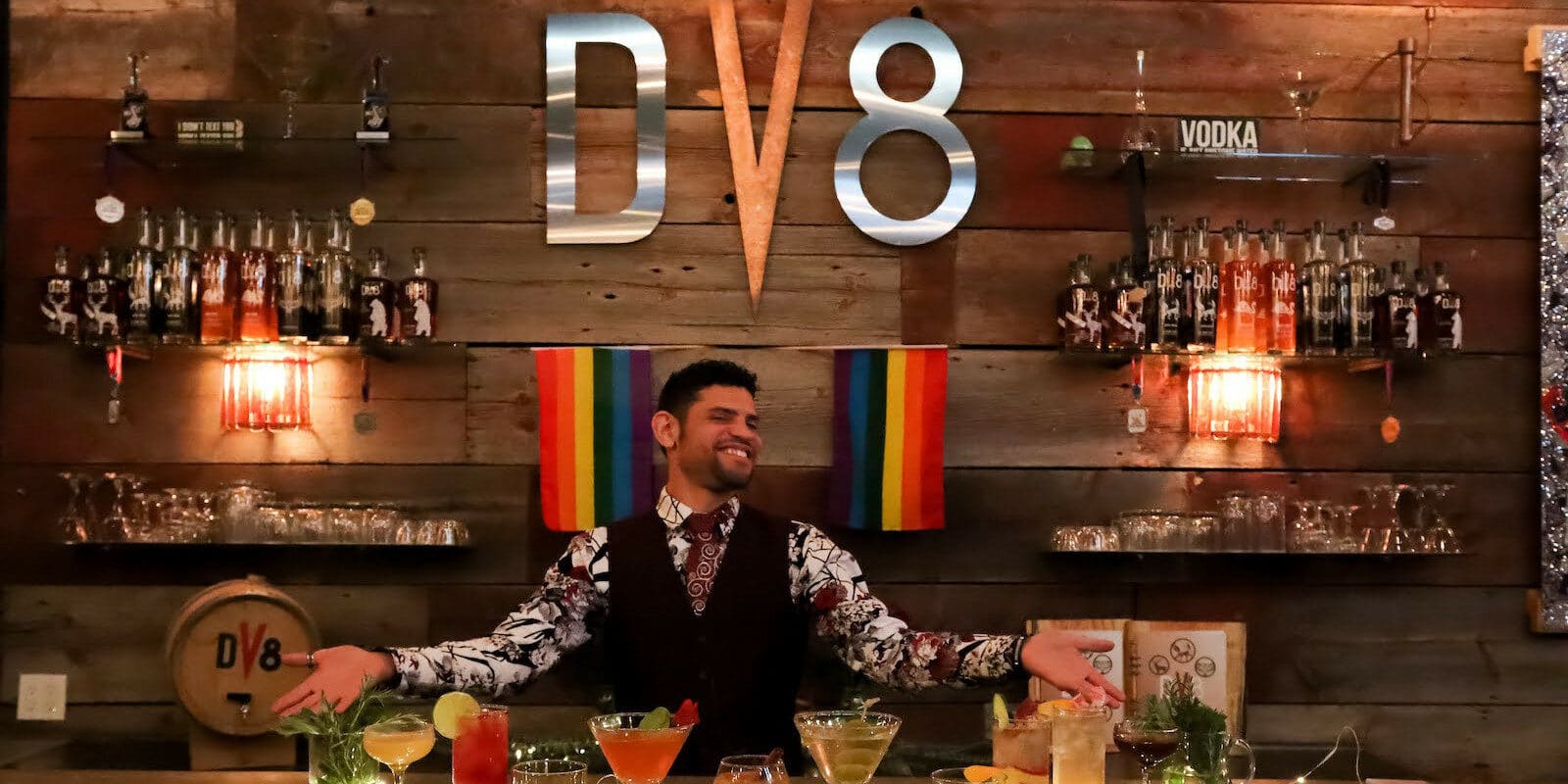 Image of a bartender at DV8 Distillery in Boulder, Colorado