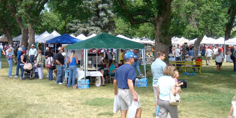 Image of people at Art in the Park in La Veta, Colorado