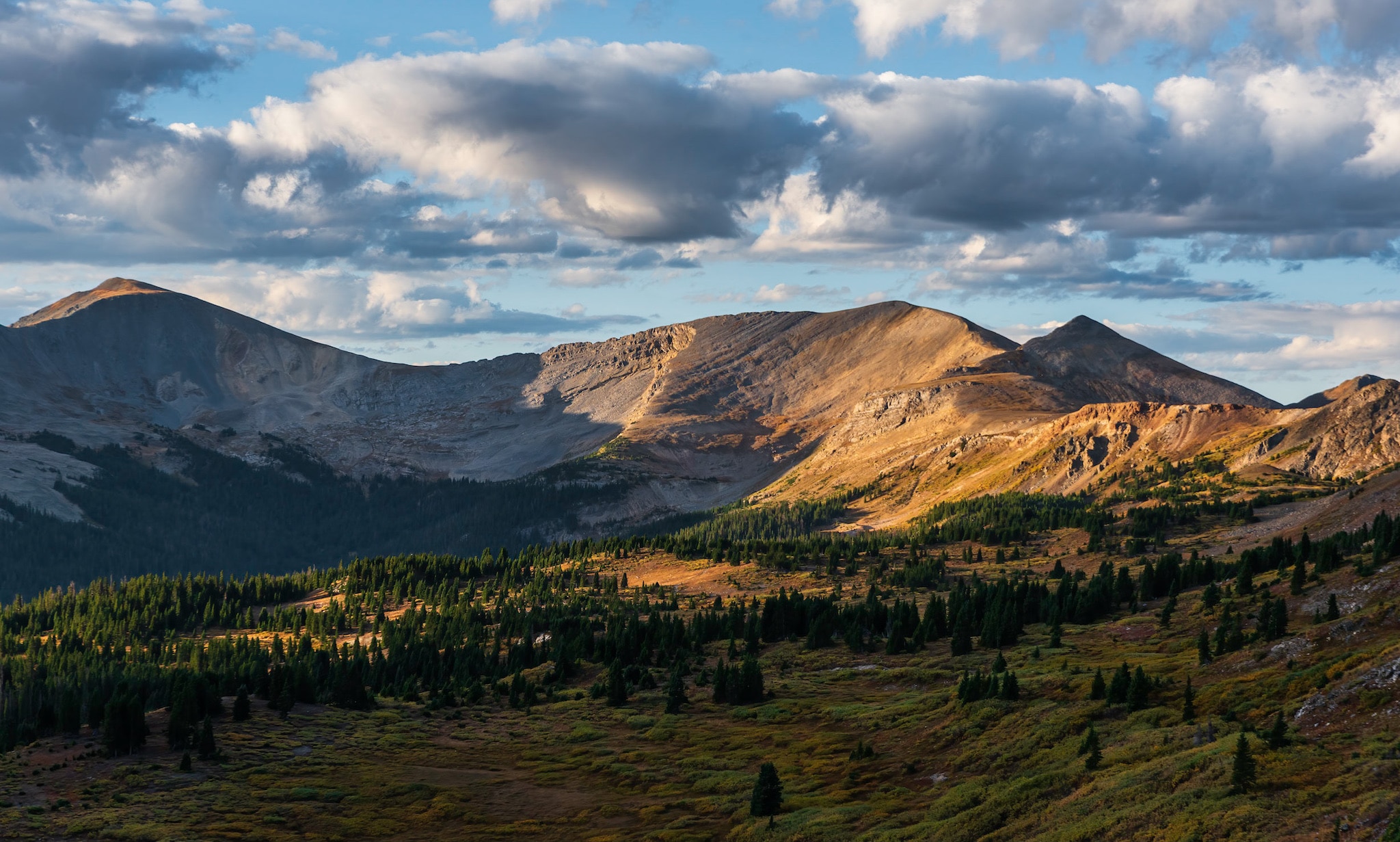 Early morning light on the alpine ridges around Cottonwood Pass, Colorado.