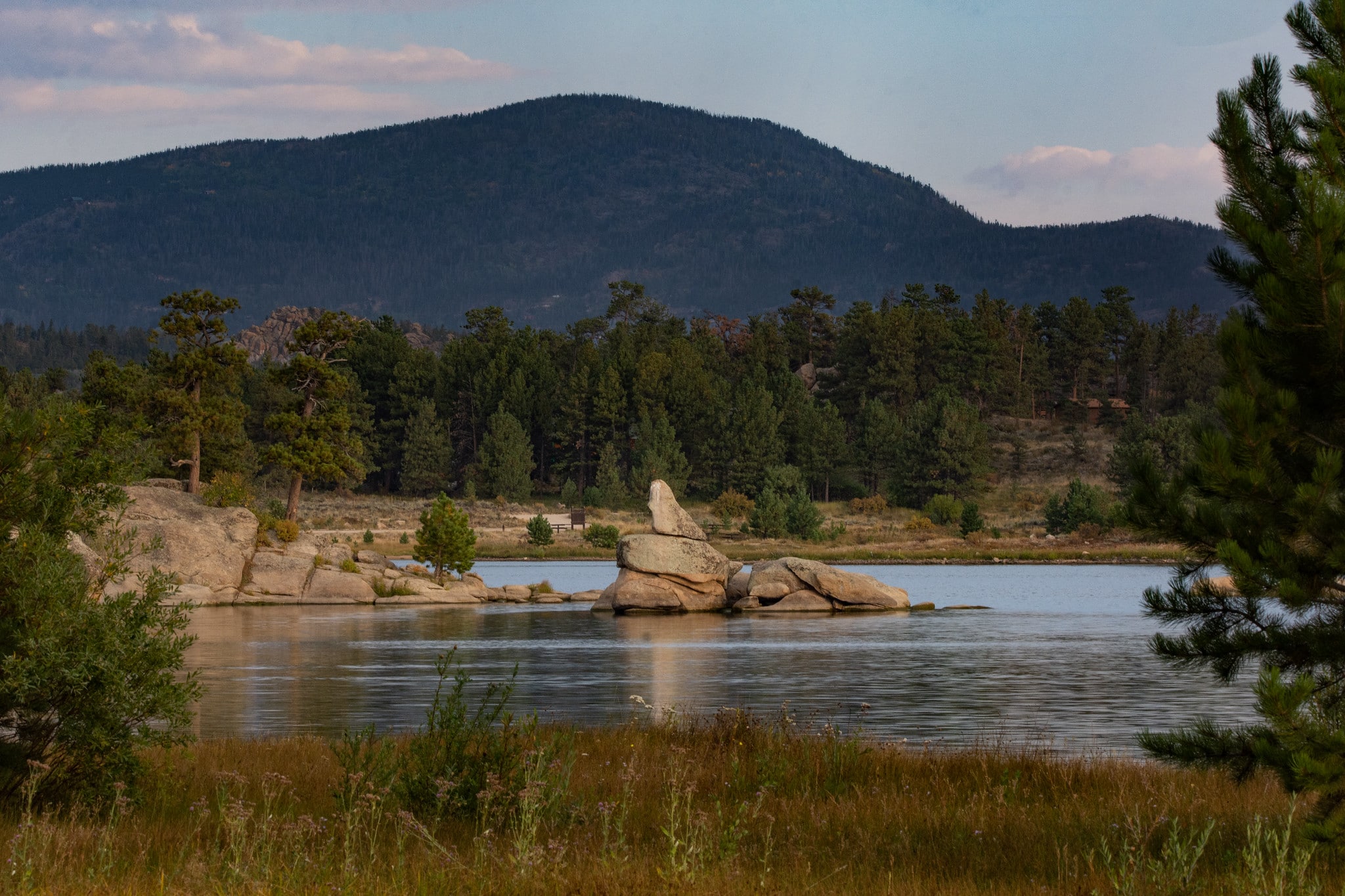 Rock formations on a lake