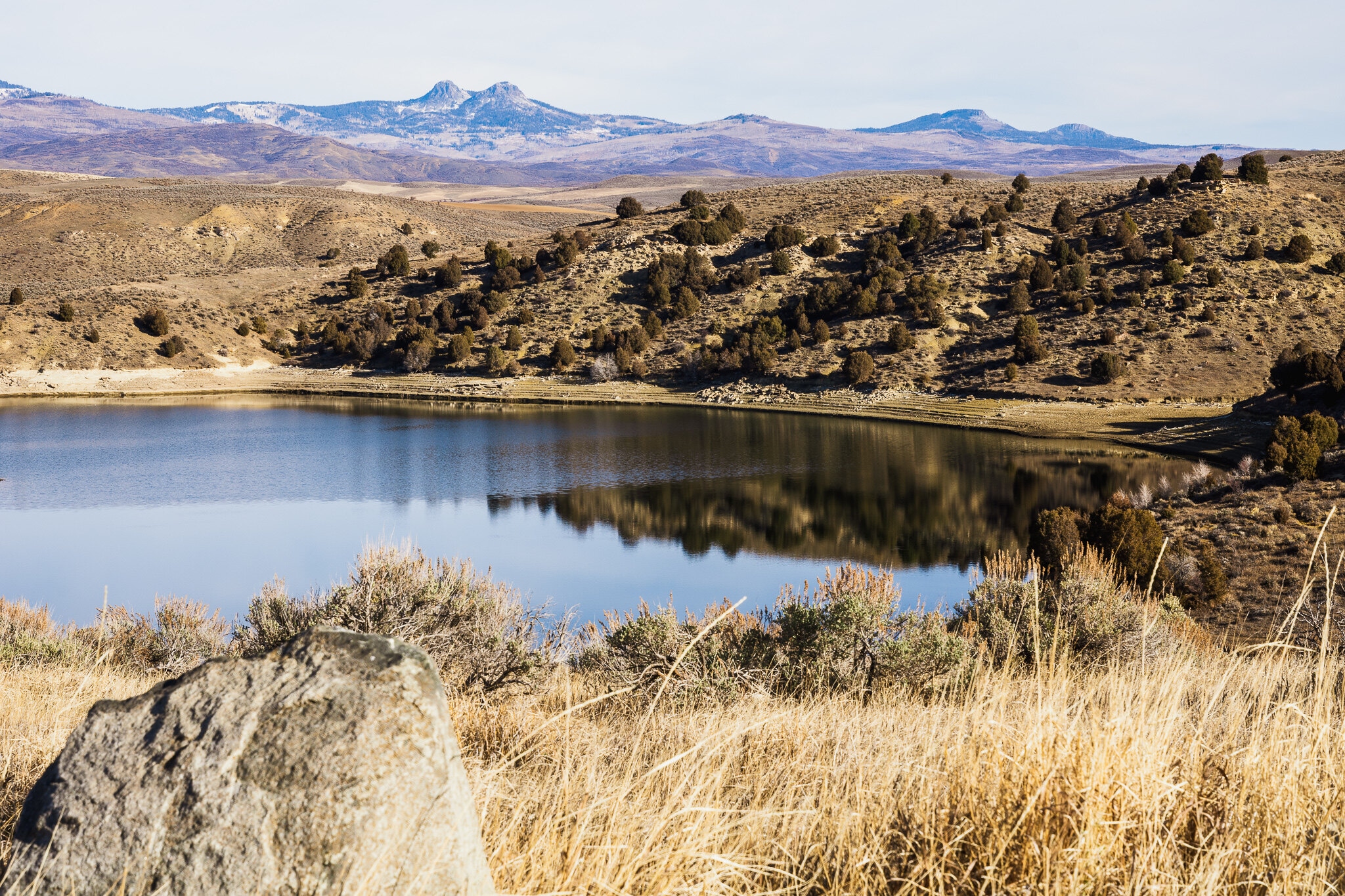 Reservoir and mountains