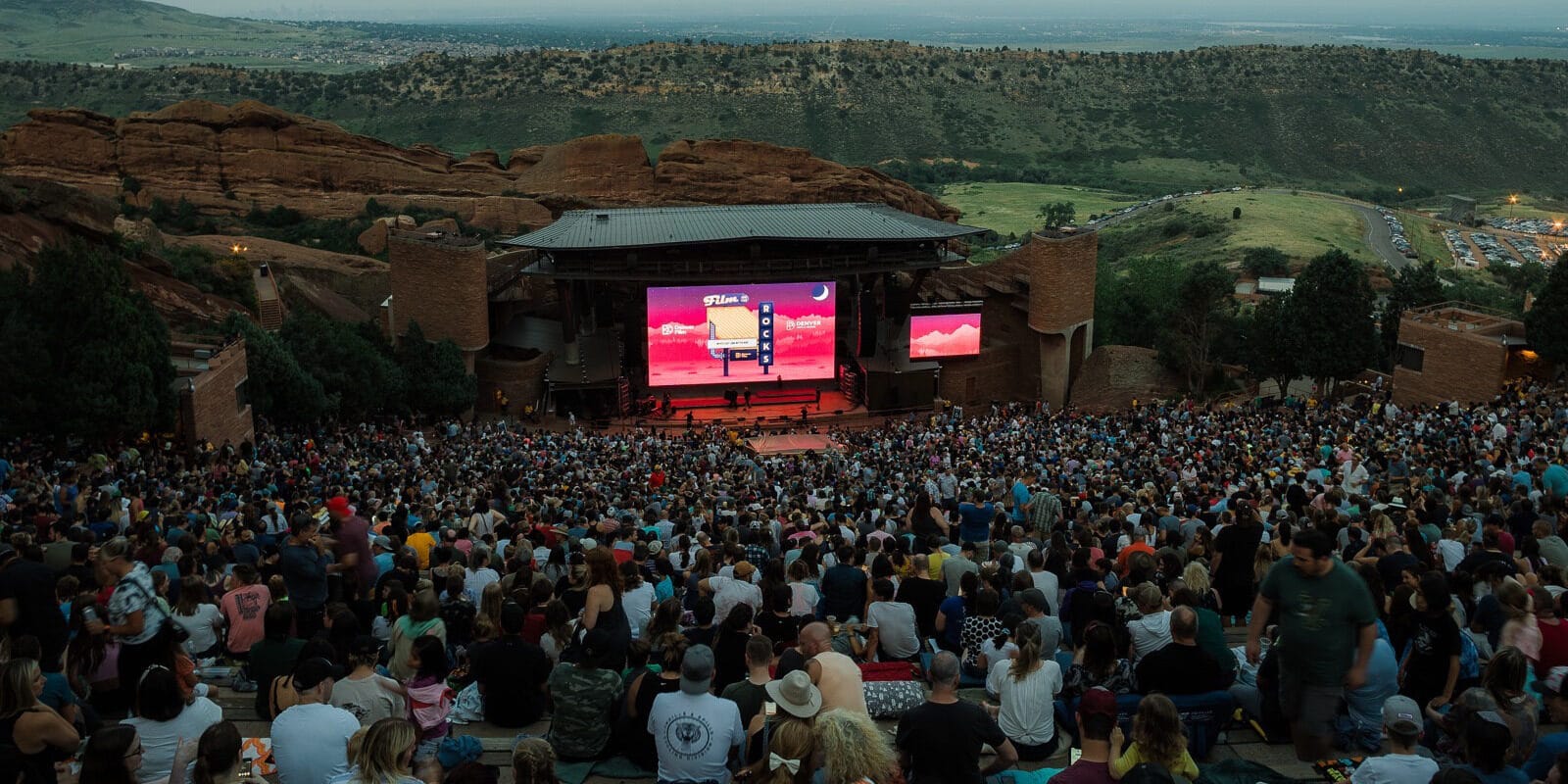 Image of the crowd at Red Rocks Amphitheatre in Morrison, Colorado at Film on the Rocks