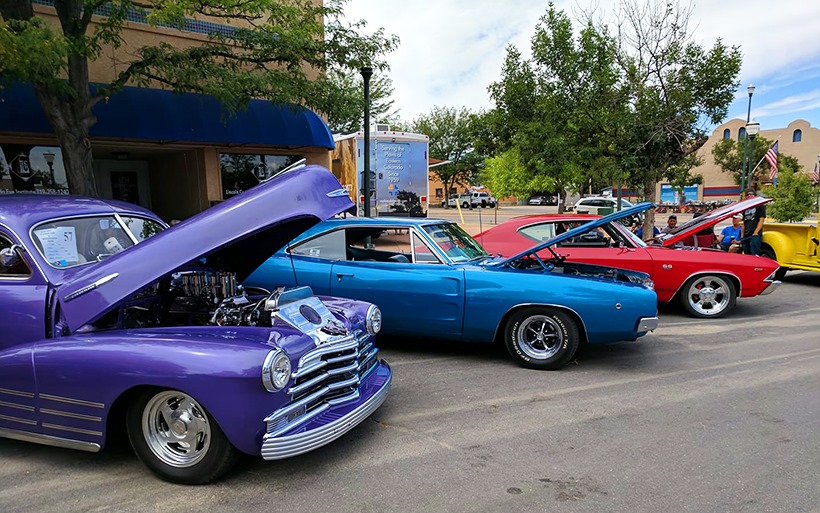 Old cars on display