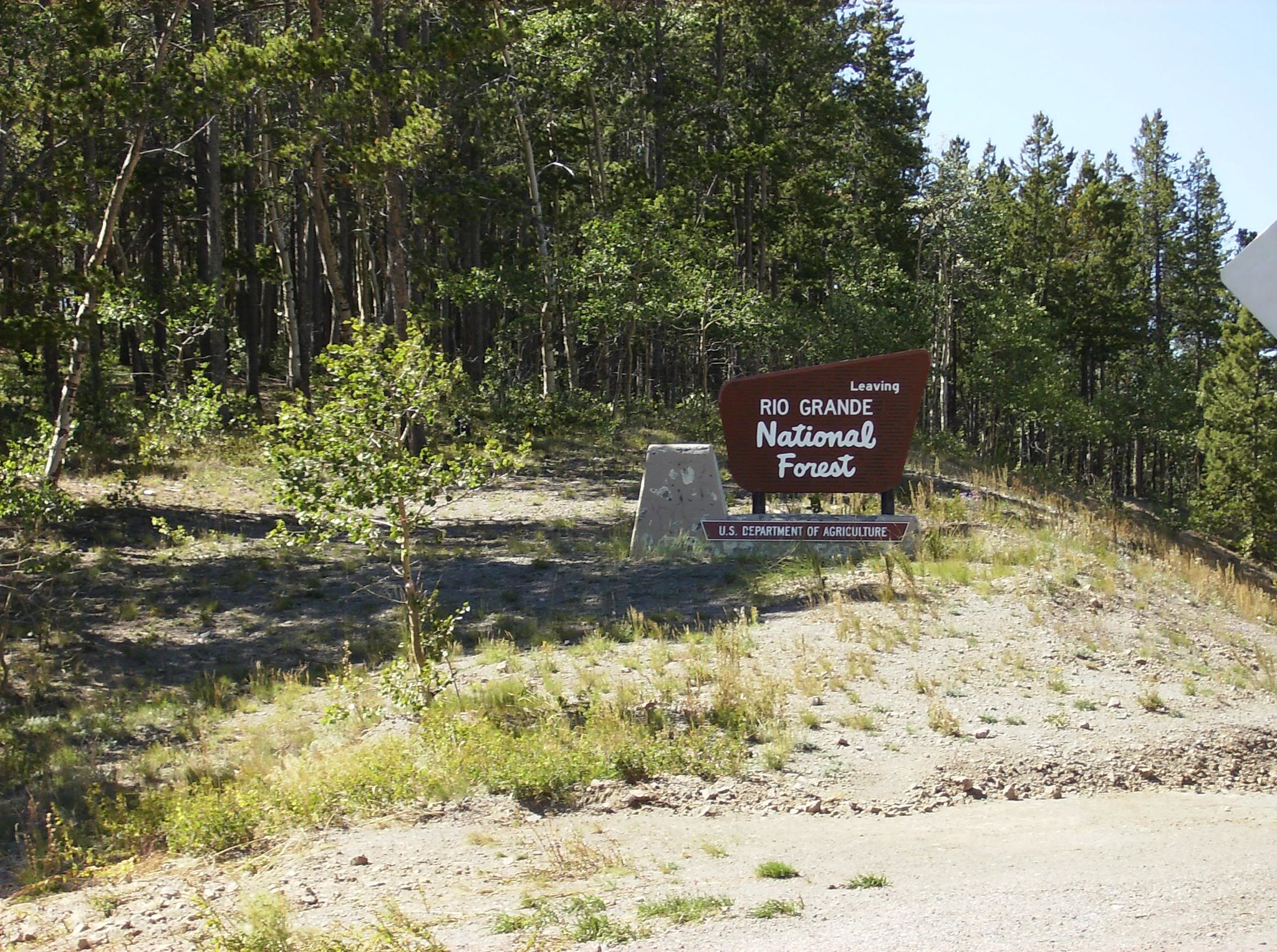 Entry sign for Rio Grande National Forest