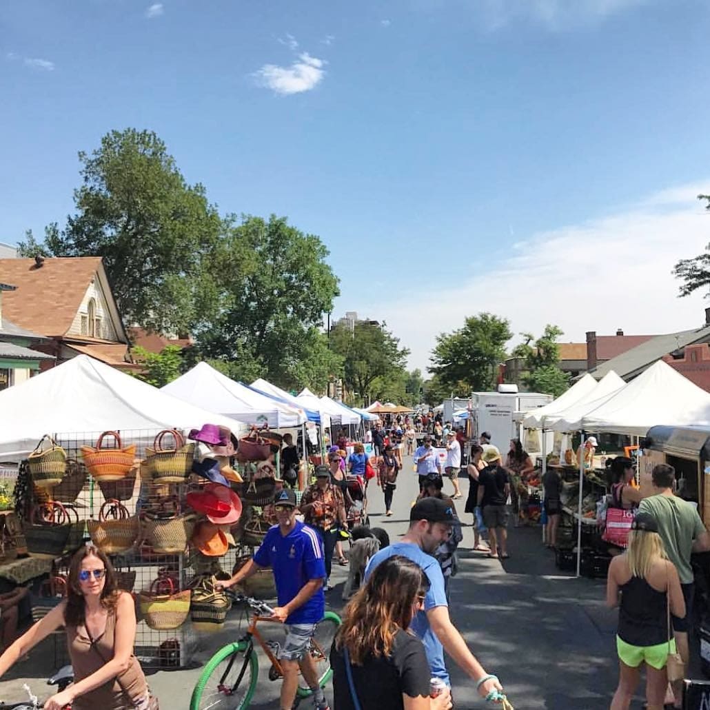 Flea market on a sunny day