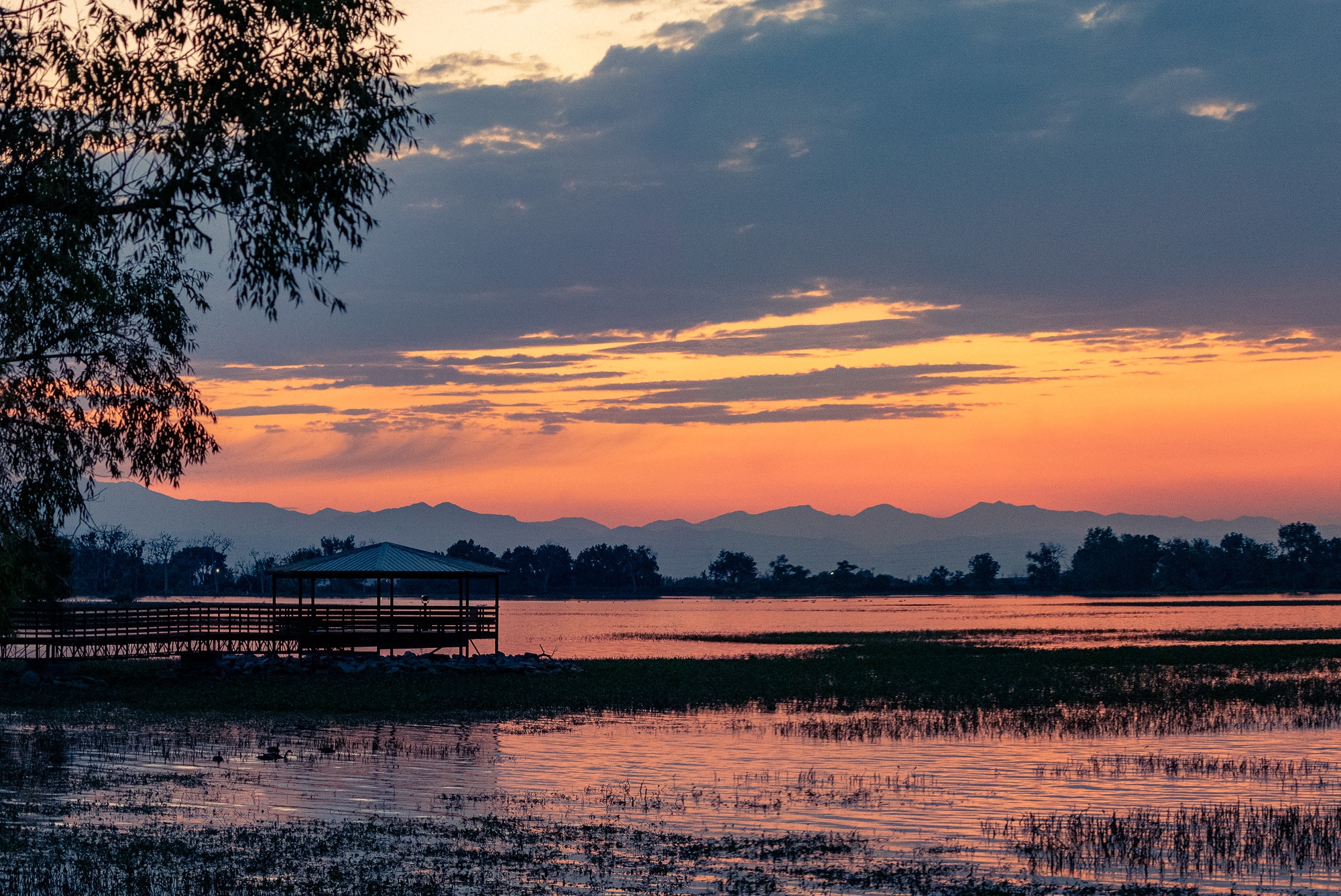 Sunset over a lake