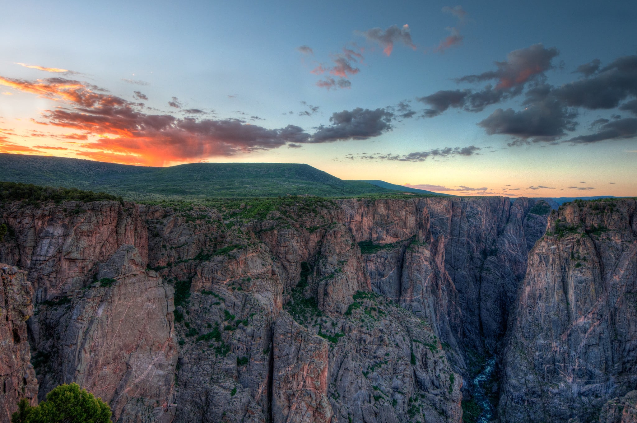 Sunrise over canyon