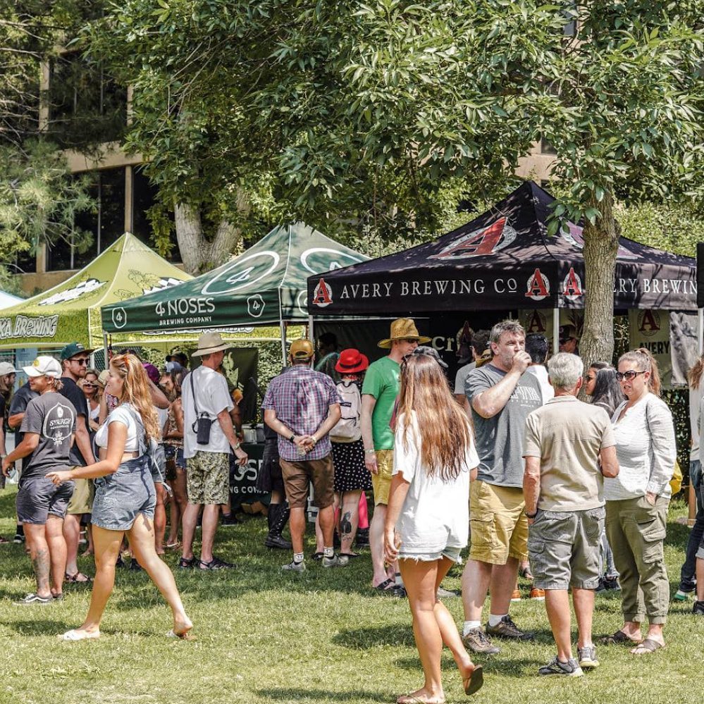 Beer festival crowds in front of vendors