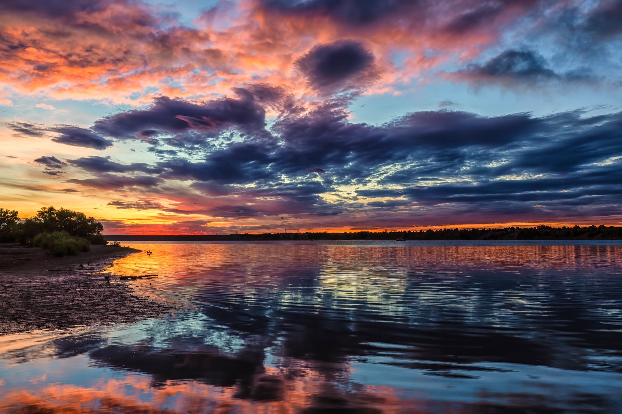 Sunrise over lake