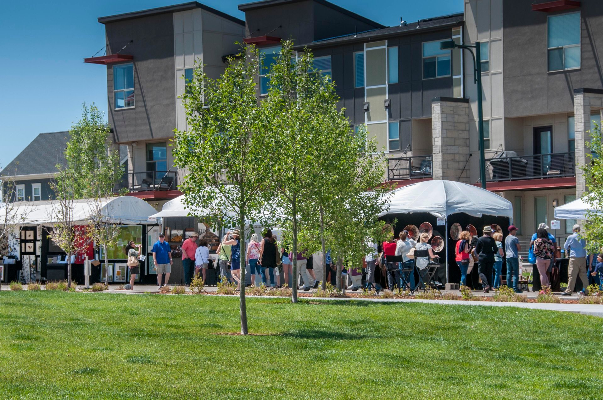 Art festival booths and crowd