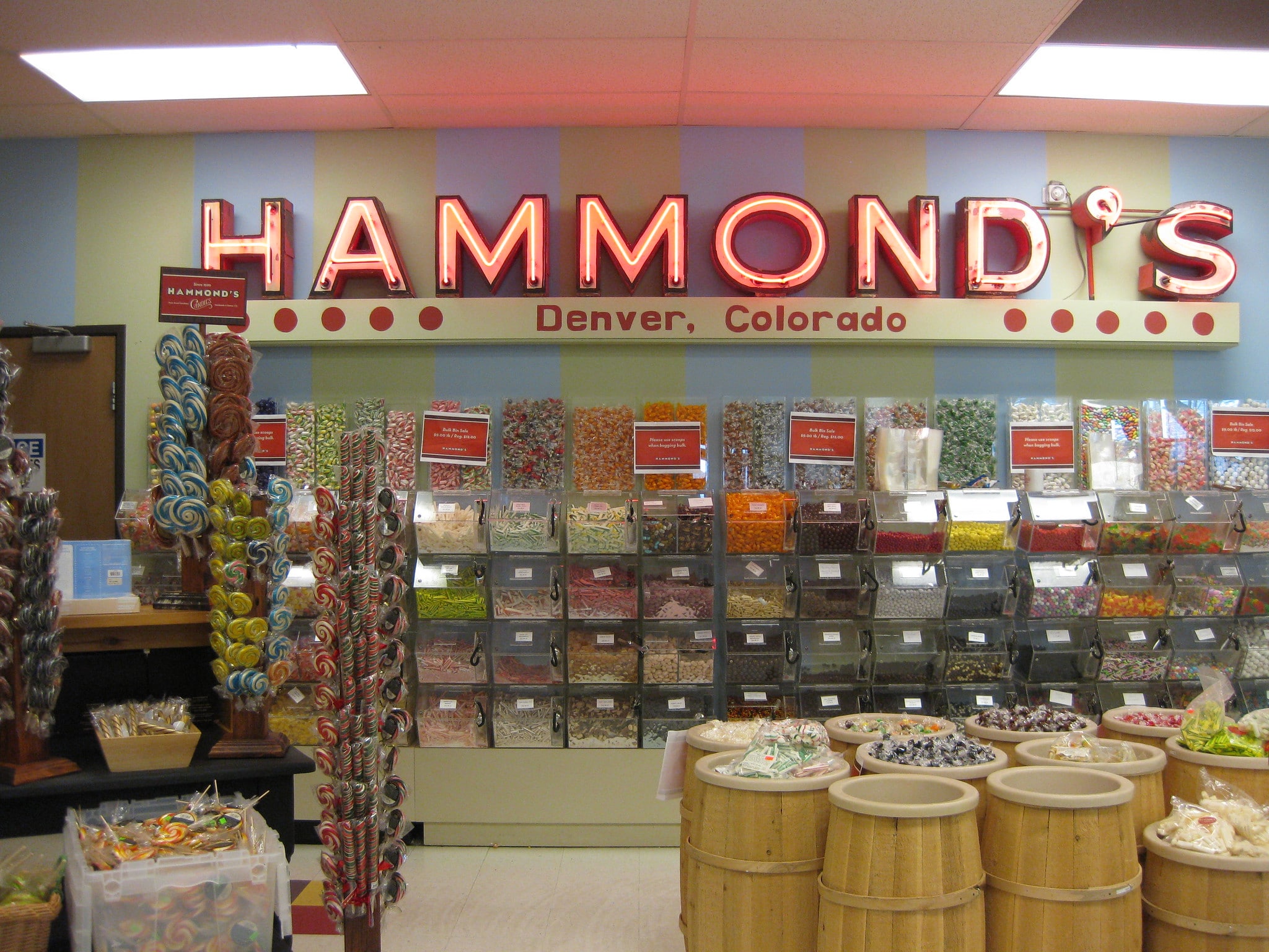 Wall of candy at Hammond's Candy