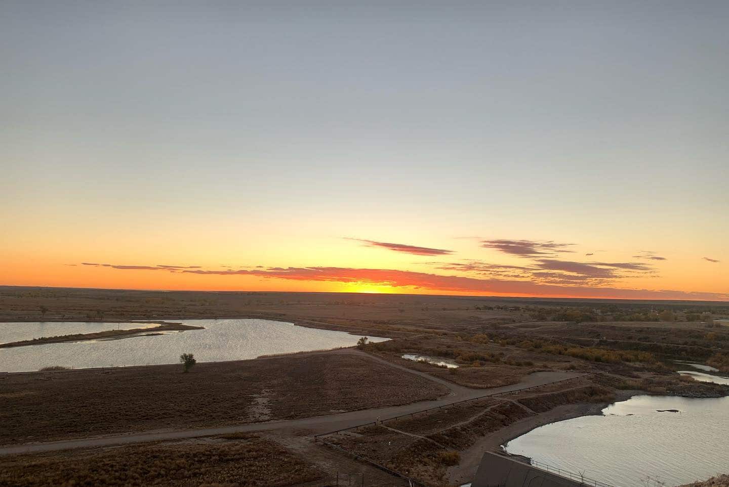 Sunset over John Martin Reservoir in Lamar, CO