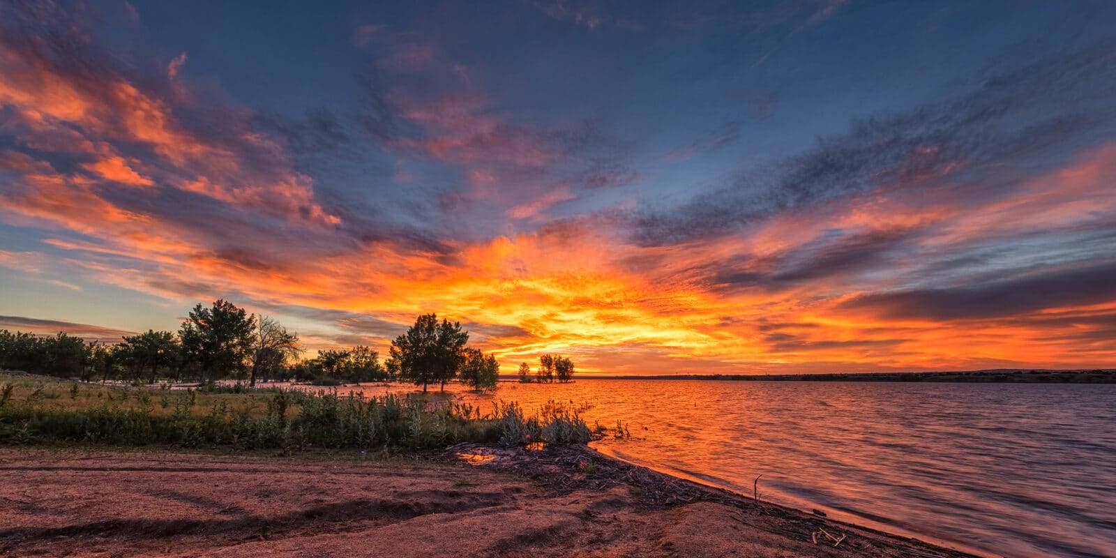 Sunrise over a lake