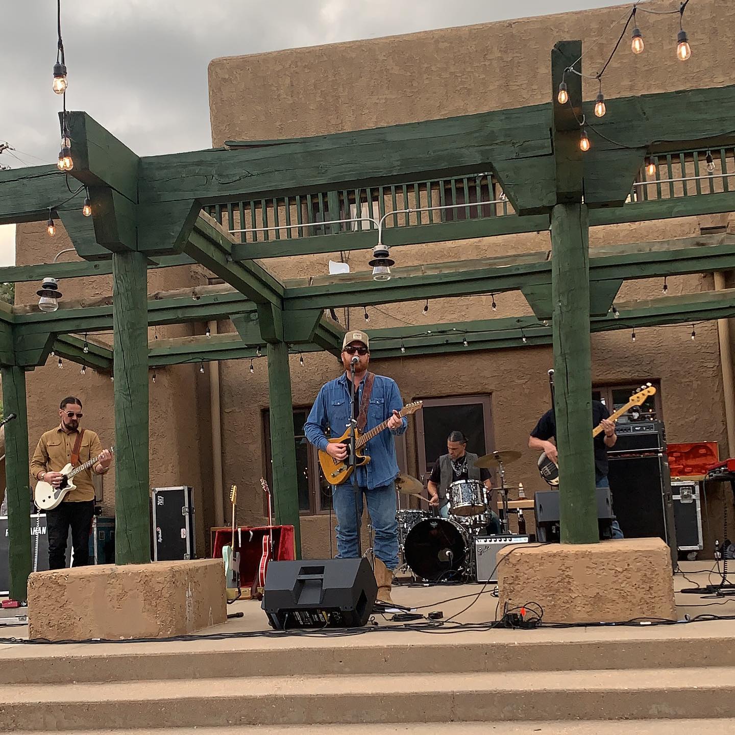 Performer playing guitar