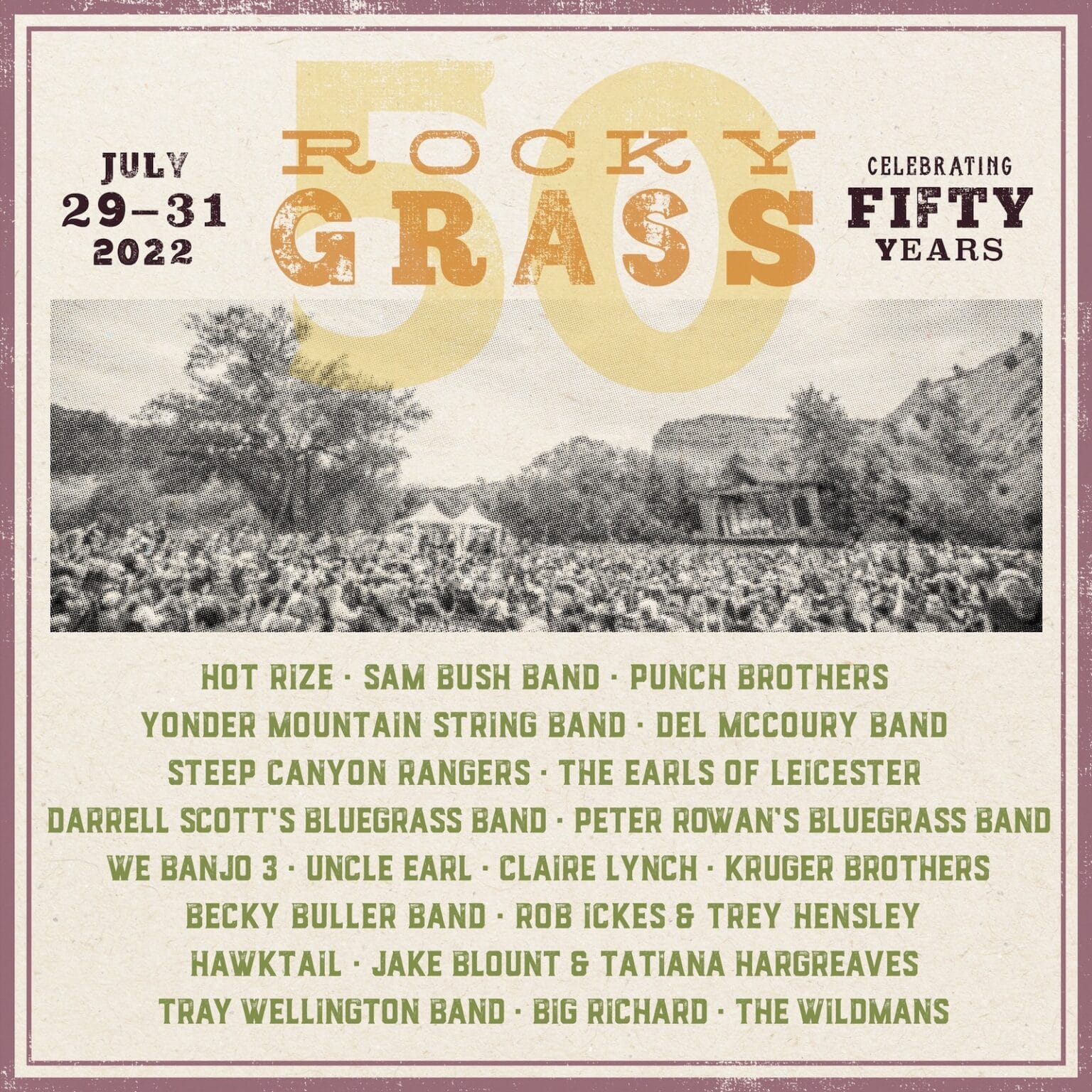 50h RockyGrass Festival Lyons, CO 2022 July Bluegrass Music Event