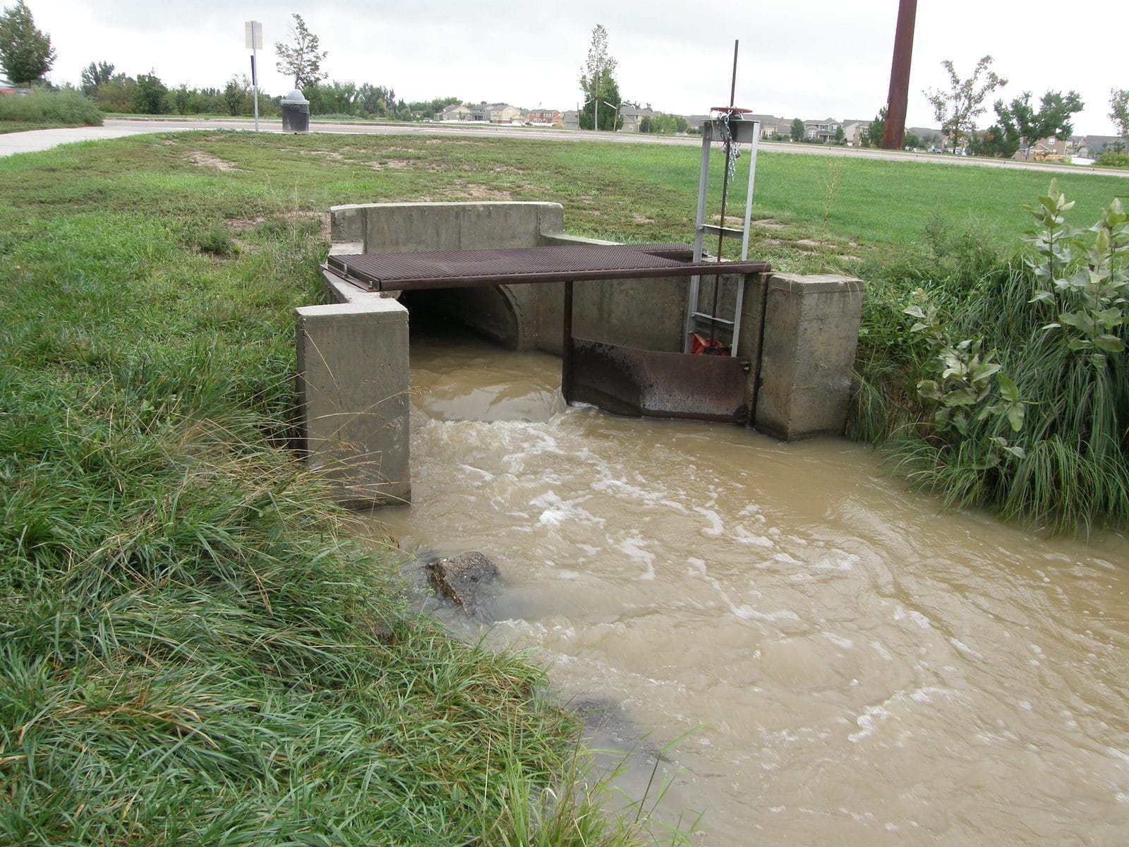 Image of a storm drain at Rough & Ready Park in 