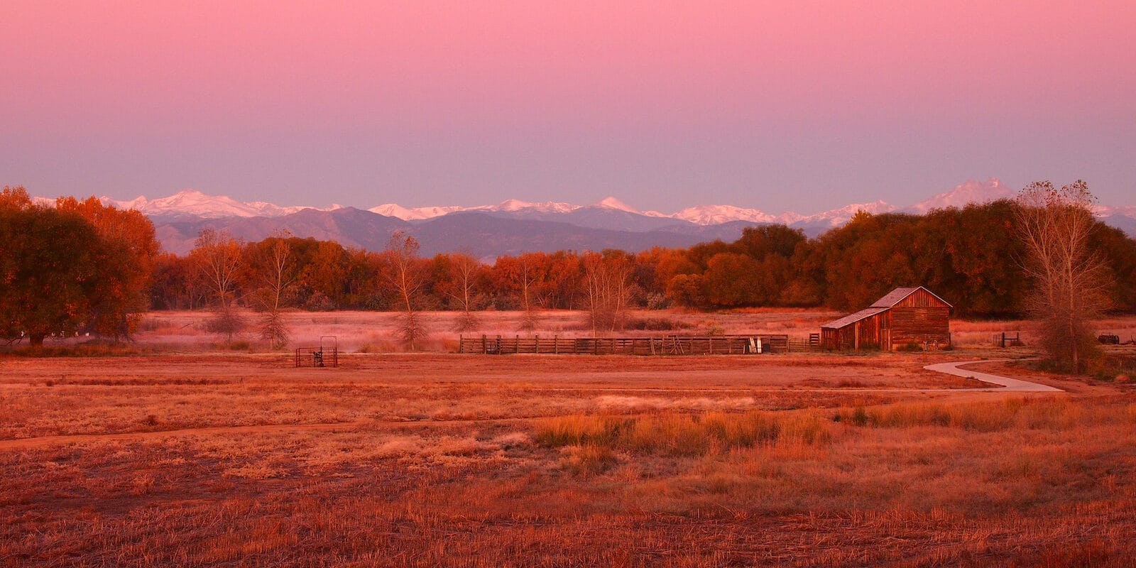 Sandstone Ranch Longmont Colorado Sunrise over 19th Century Home