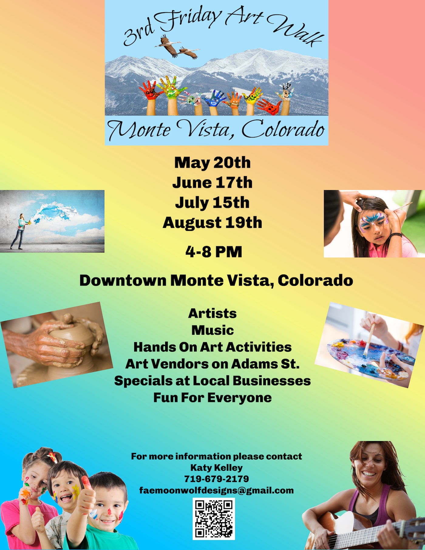 Image of the flyer for the Monte Vista 3rd Friday Art Walk in Colorado