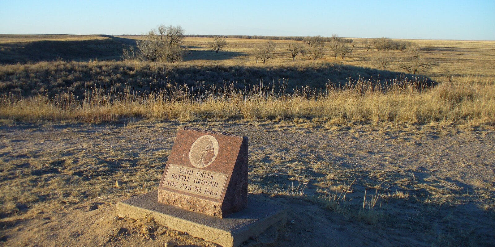 Sand Creek Massacre in Eads, CO Sign