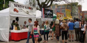 Image of people at the Boulder Farmers Market in Colorado