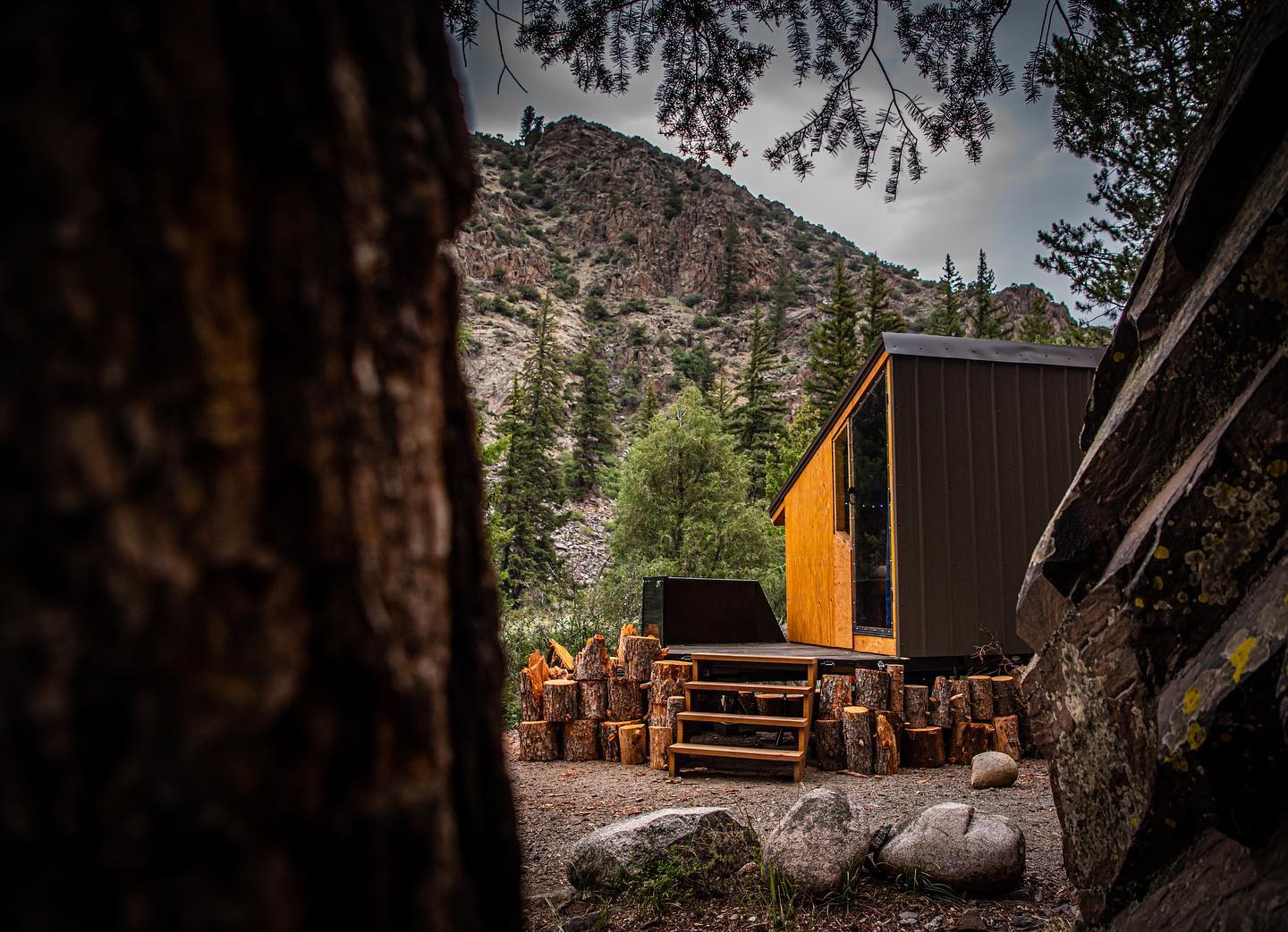 Small wooden cabin in the forest