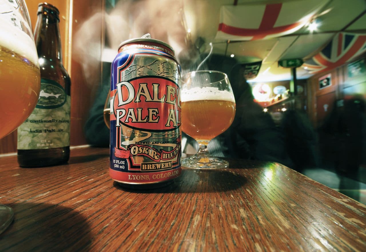 Dale's Pale Ale beer glass in Stockholm Sweden