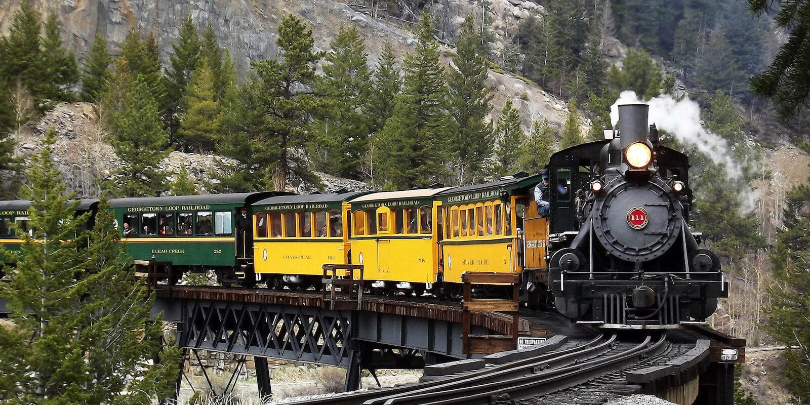 Image of a train on the Georgetown Loop Railroad in Colorado